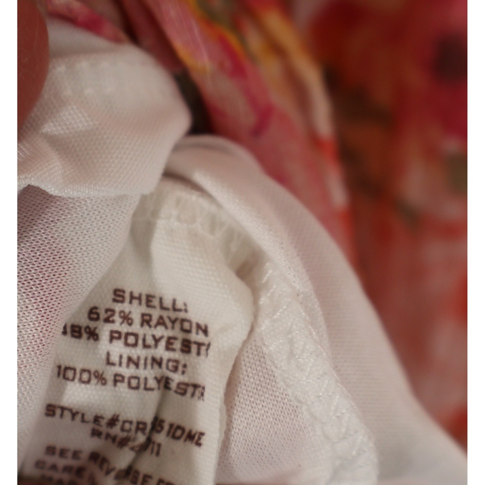 Blu Pepper Floral Smocked Maxi Dress Pink Orange Tiered Ruffle Cap Sleeve Large - Picture 9 of 9